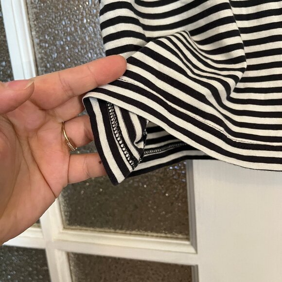 Levi's Perfect Crew Black & White Striped Shirt - Large - Picture 3 of 4